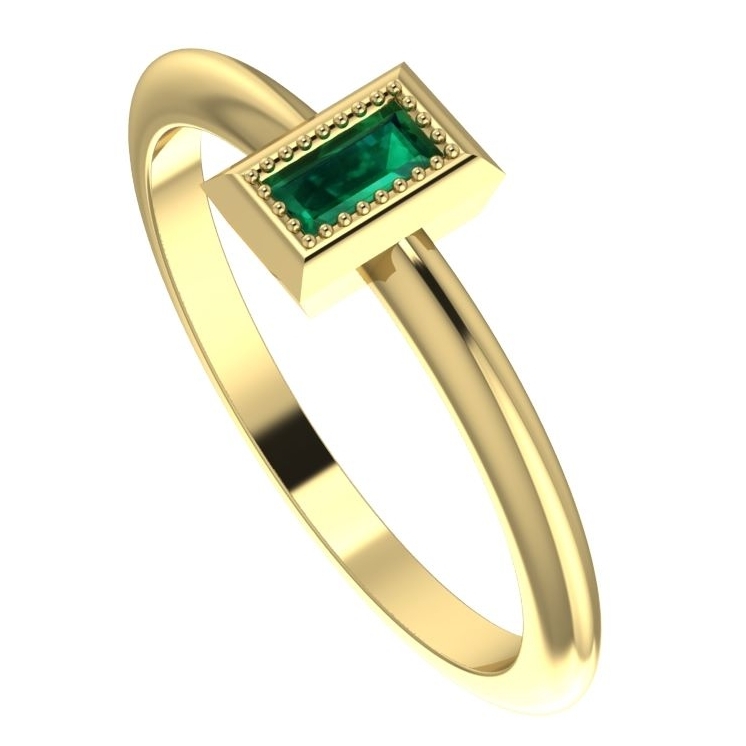 vintage style yellow gold and emerald ring