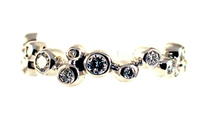 White Gold Bubble Diamond Eternity Ring