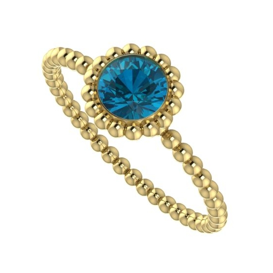 London blue topaz, unusual modern and quirky engagement ring