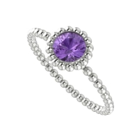 Alto Majestic Ring - White Gold and Violet Sapphire