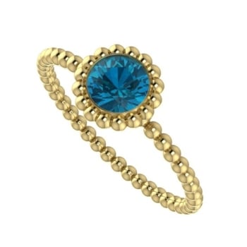 Alto Majestic Ring - London Blue Topaz and Yellow Gold