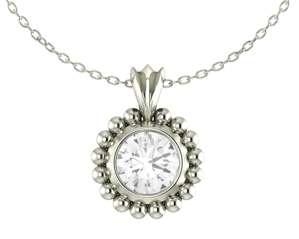 Magestic White Topaz and Silver Pendant