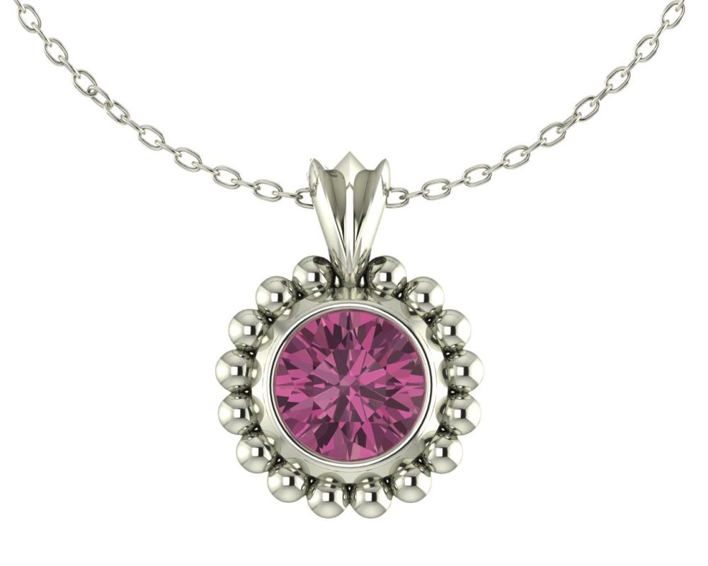 Magestic Pink Tourmaline and Silver Pendant