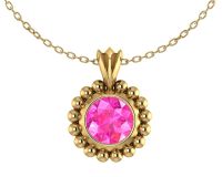 Alto Majestic - Pink Sapphire and 18 Carat Yellow Gold Pendant
