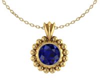Alto Majestic Pendant - 18 carat Yellow Gold and Blue Sapphire