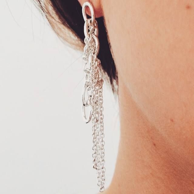 Chain Reaction - Silver Alternative Style Handmade Earrings