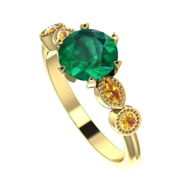 The Milena Emerald & Yellow Sapphire Ring