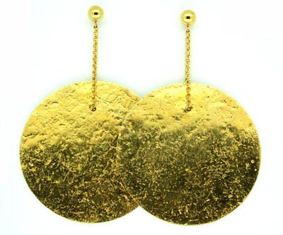 Gold glitter ball earrings
