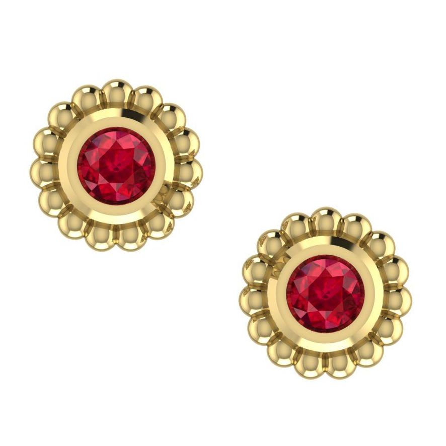 Ruby Mini Alto Earrings - 18 carat yellow gold