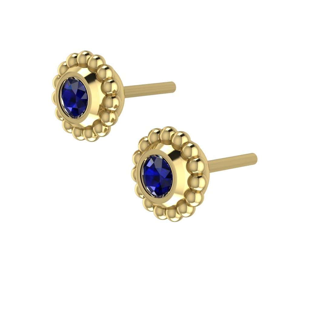 Sapphire & Yellow Gold Mini Alto Earrings