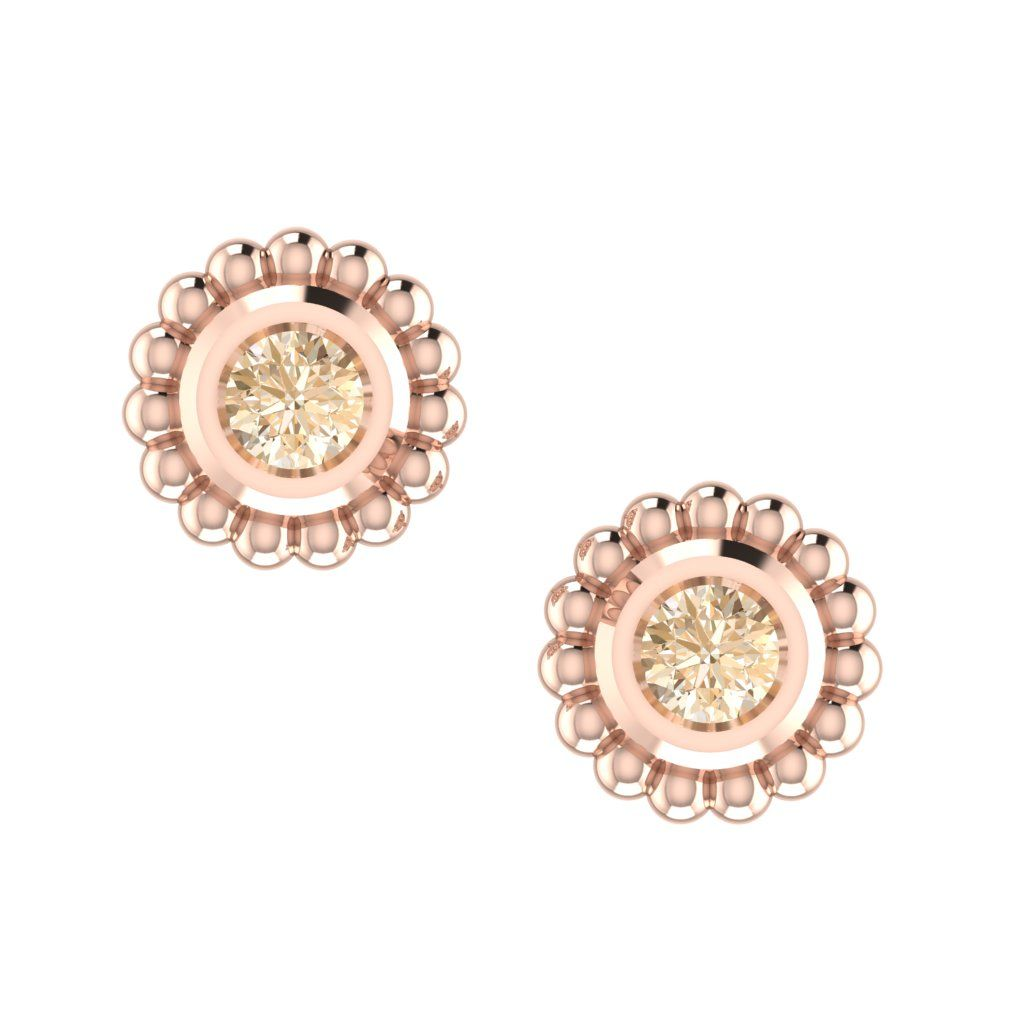 Alto mini chocolate diamond and rose gold earrings