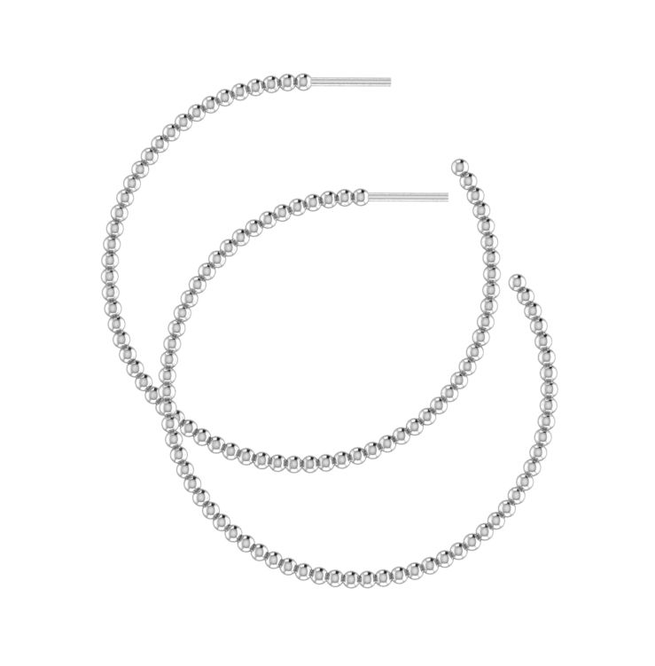 large modern hoop silver earrings