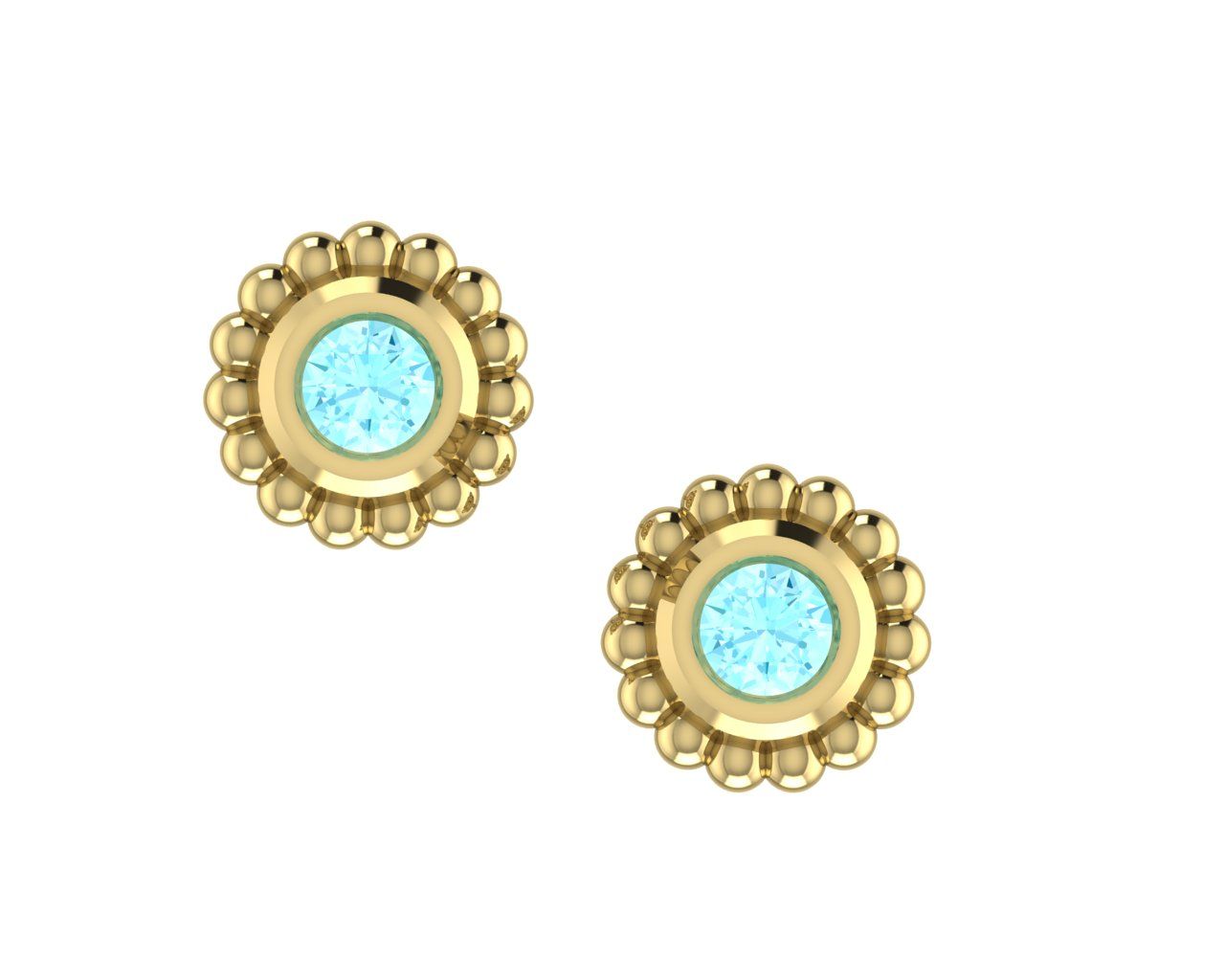 Mini alto aquamarine  modern earrings