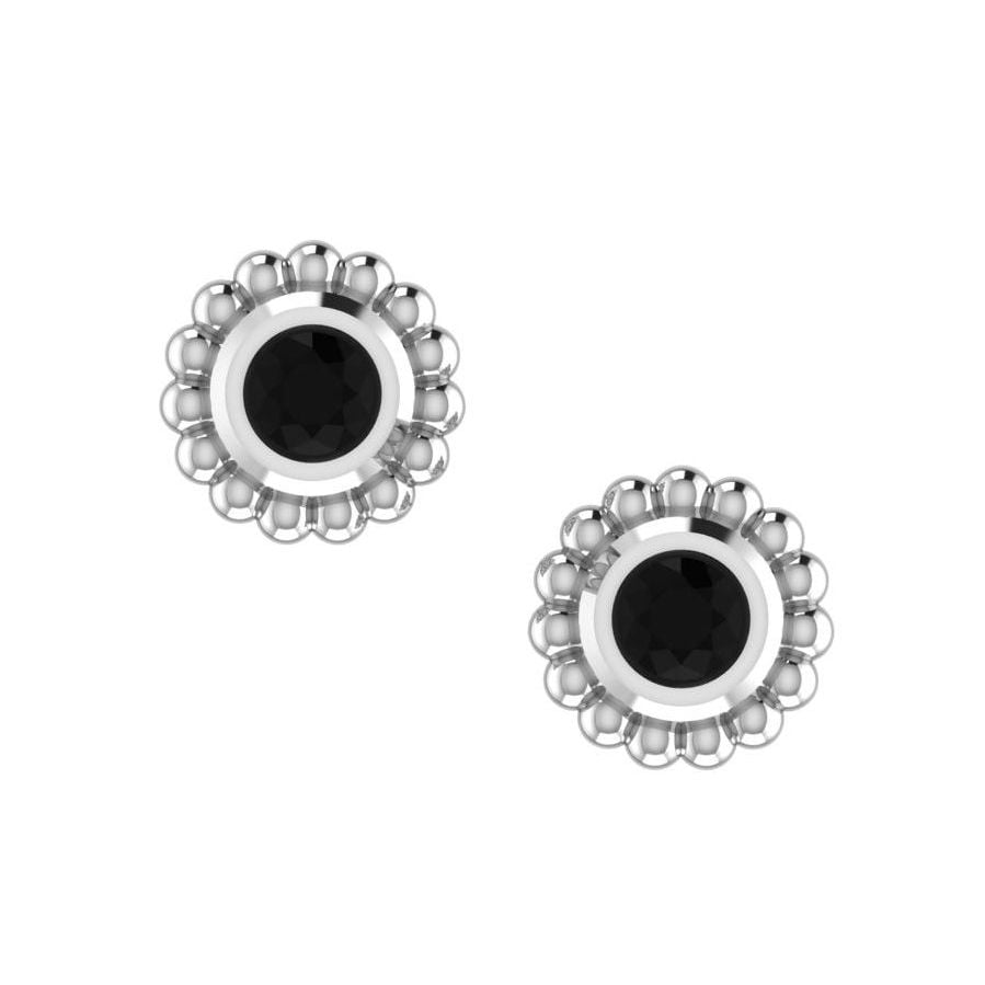 Black Diamond & Silver Mini Alto Earrings