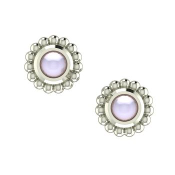 White Pearl & Silver Mini Alto Earrings