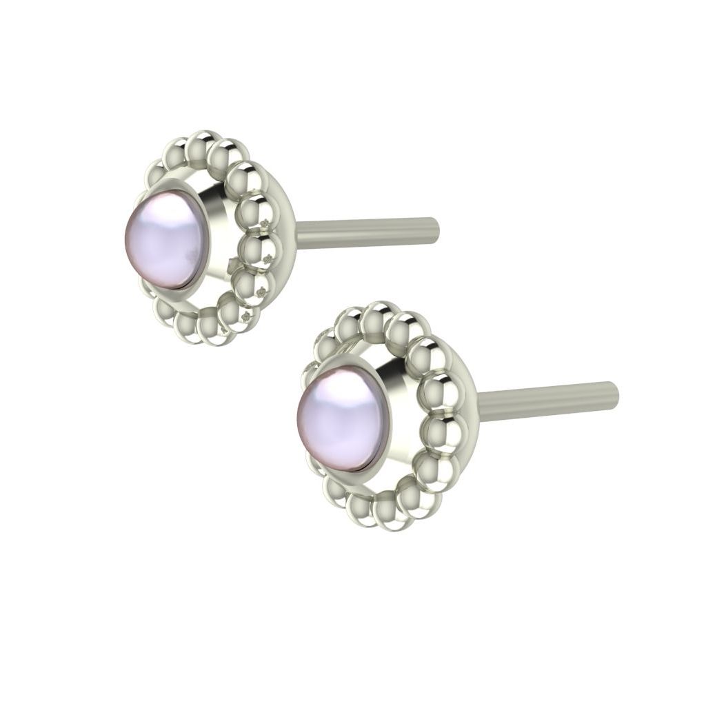 White Pearl & Silver Mini Alto Earrings