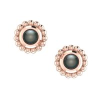 Black Pearl & Rose Gold Mini Alto Earrings