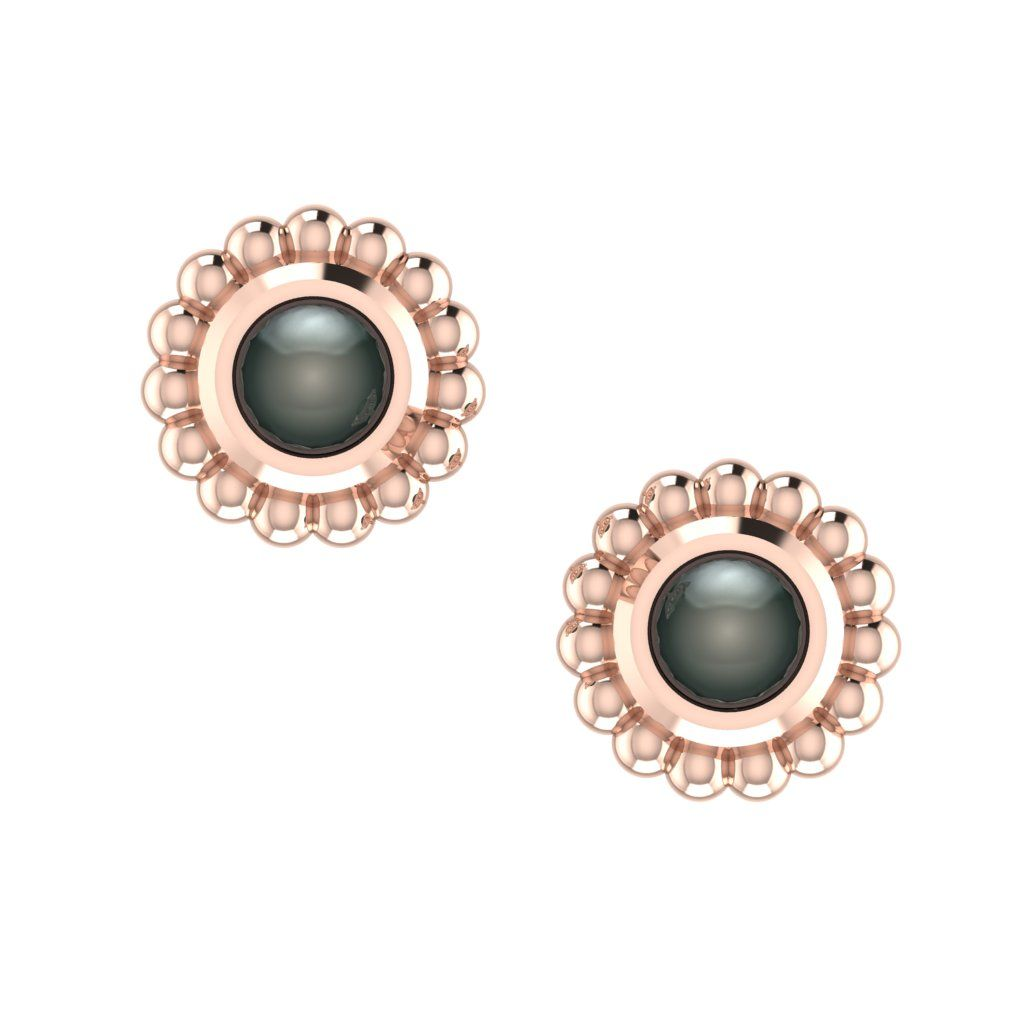 Rose gold and black pearl earrings