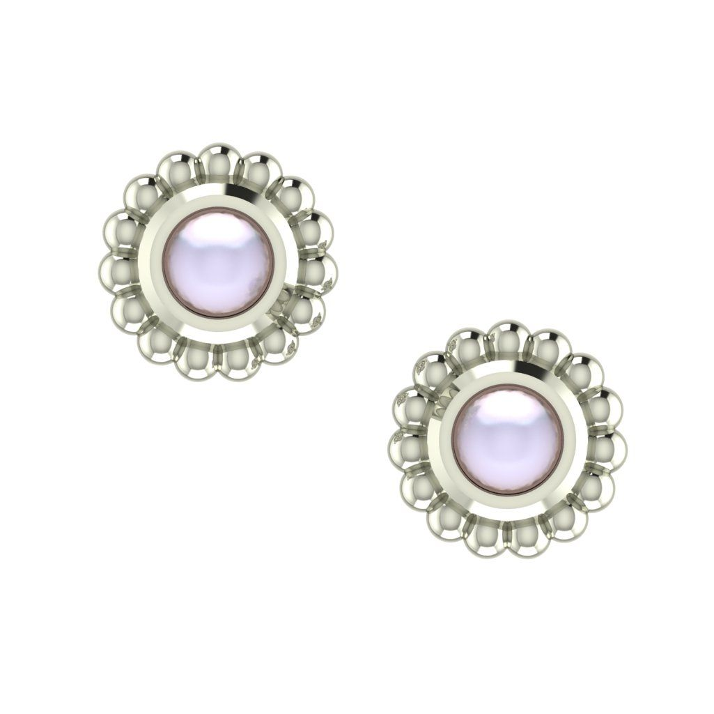 silve and white pearl earrings
