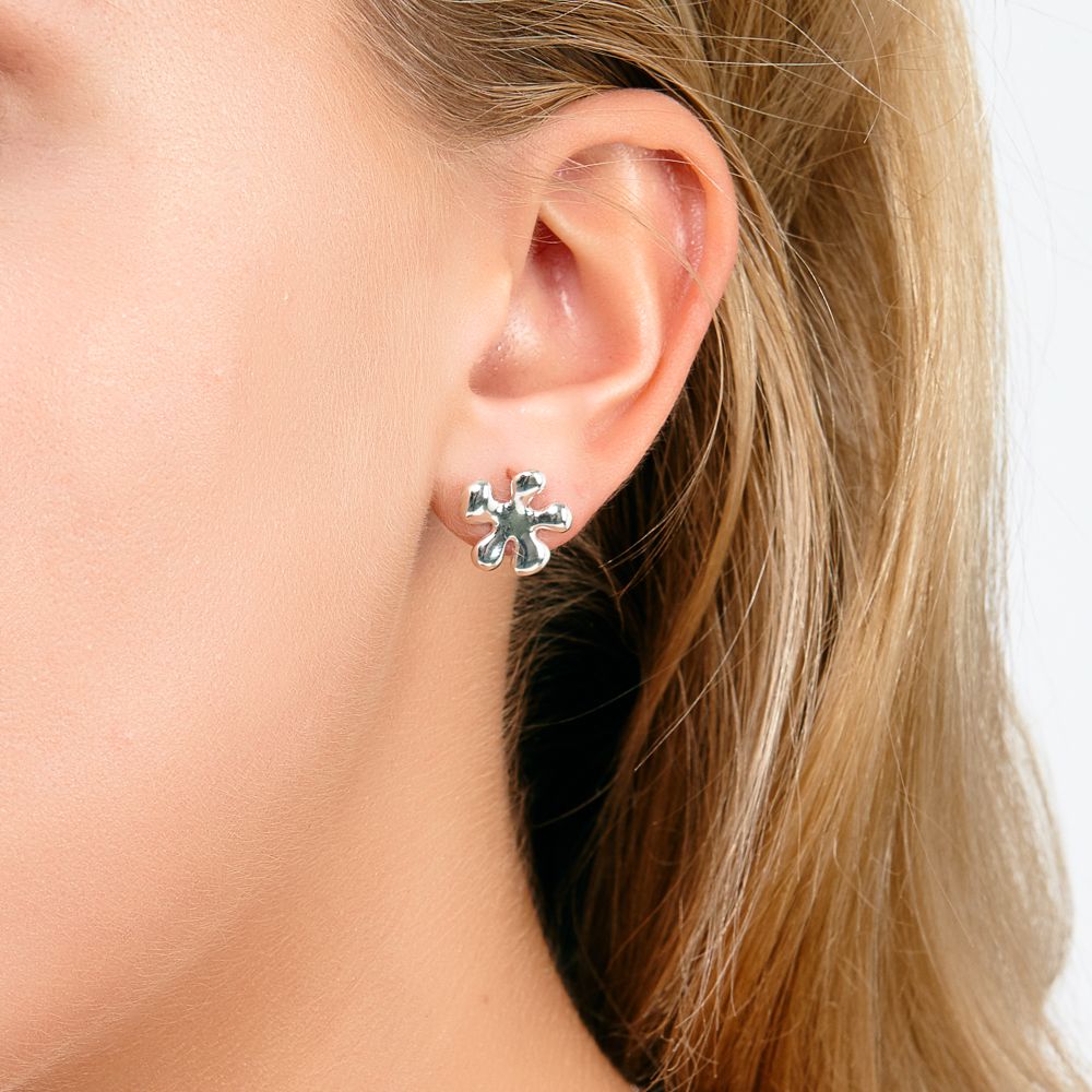 Silver Splat Earrings