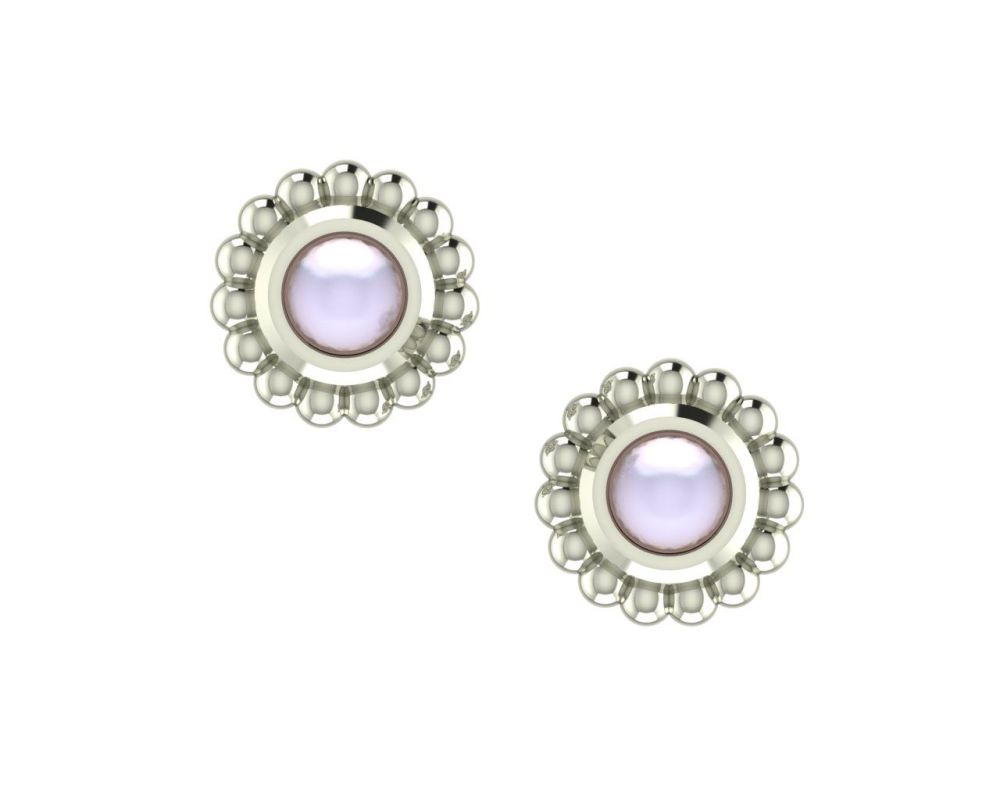 Ivory Pearl & Silver Mini Alto Earrings