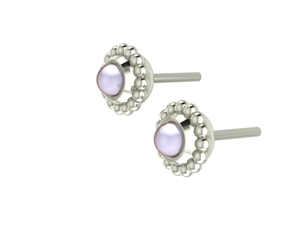 Ivory Pearl & Silver Mini Alto Earrings