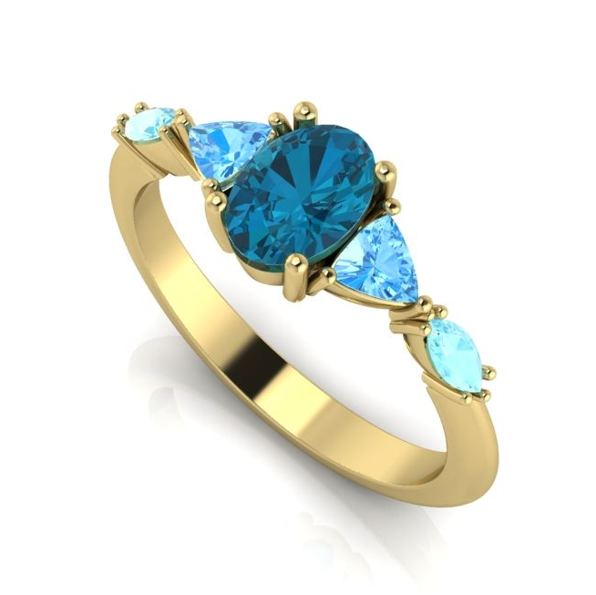 Blue gemstone engagement ring