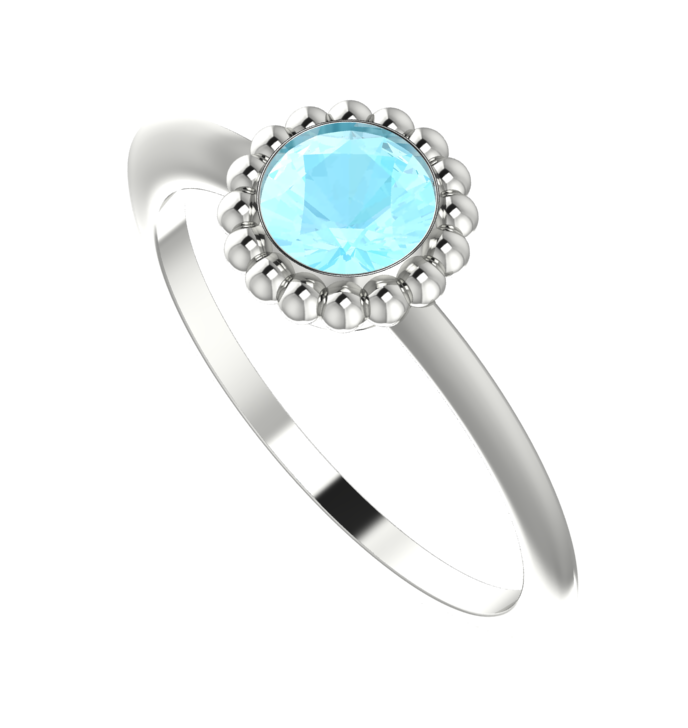 Simple and feminine aquamarine solitaire engagement ring