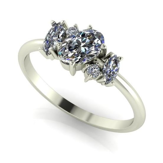 Unusual diamond cluster engagement ring