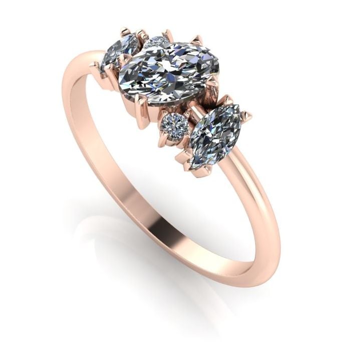 Atlantis Diamonds - 18 Carat Rose Gold Asymmetrical Cluster Ring