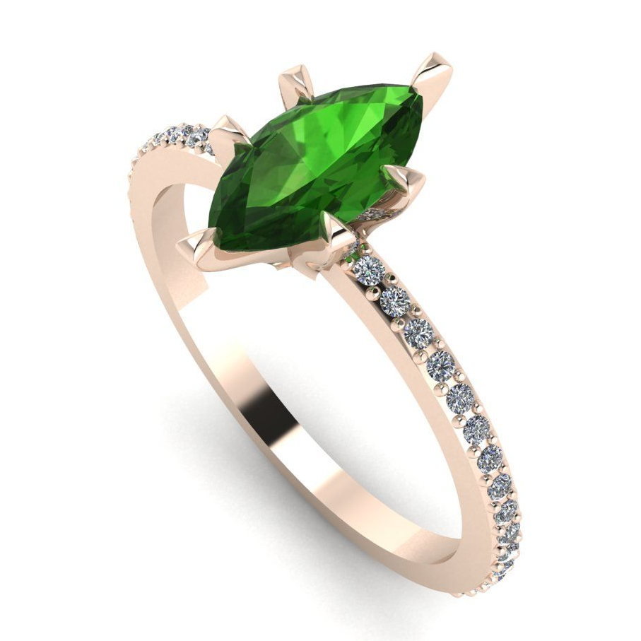 Unusual gemstone tourmaline engagement ring