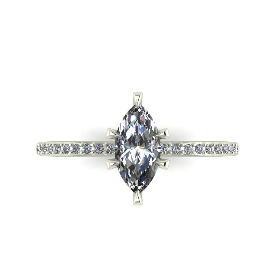 Amoret: Marquise Diamond Solitaire Engagement Ring