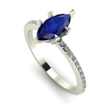 Amoret: Blue Sapphire & White Diamonds