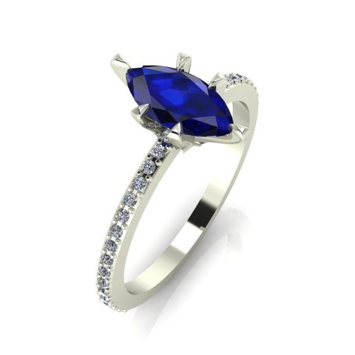 Amoret: Blue Sapphire & White Diamonds