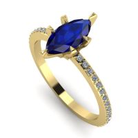 Amoret: Blue Sapphire, Diamonds & Yellow Gold