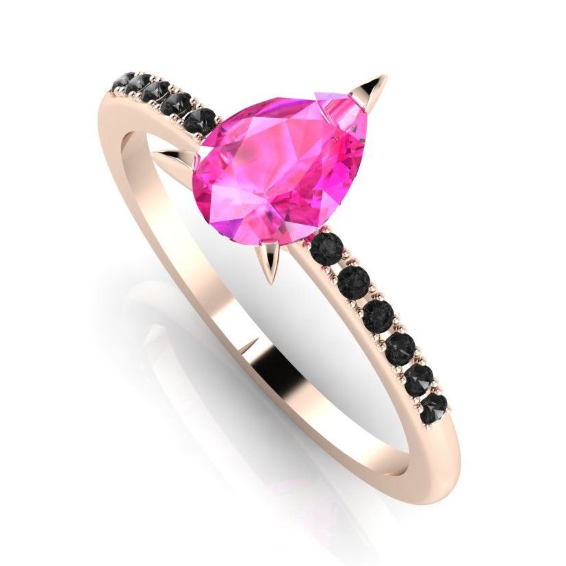 Rose Gold, Pink Sapphire & Black Diamonds