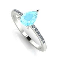 Calista: Aquamarine & Diamond - White Gold