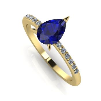 Calista: Sapphire & Diamond - Yellow Gold