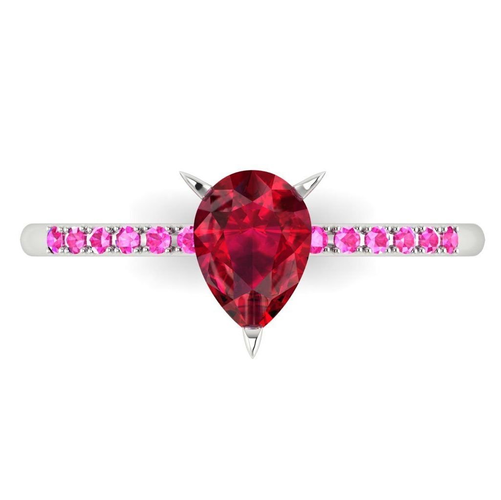 Calista: Ruby & Pink Sapphire's - White Gold
