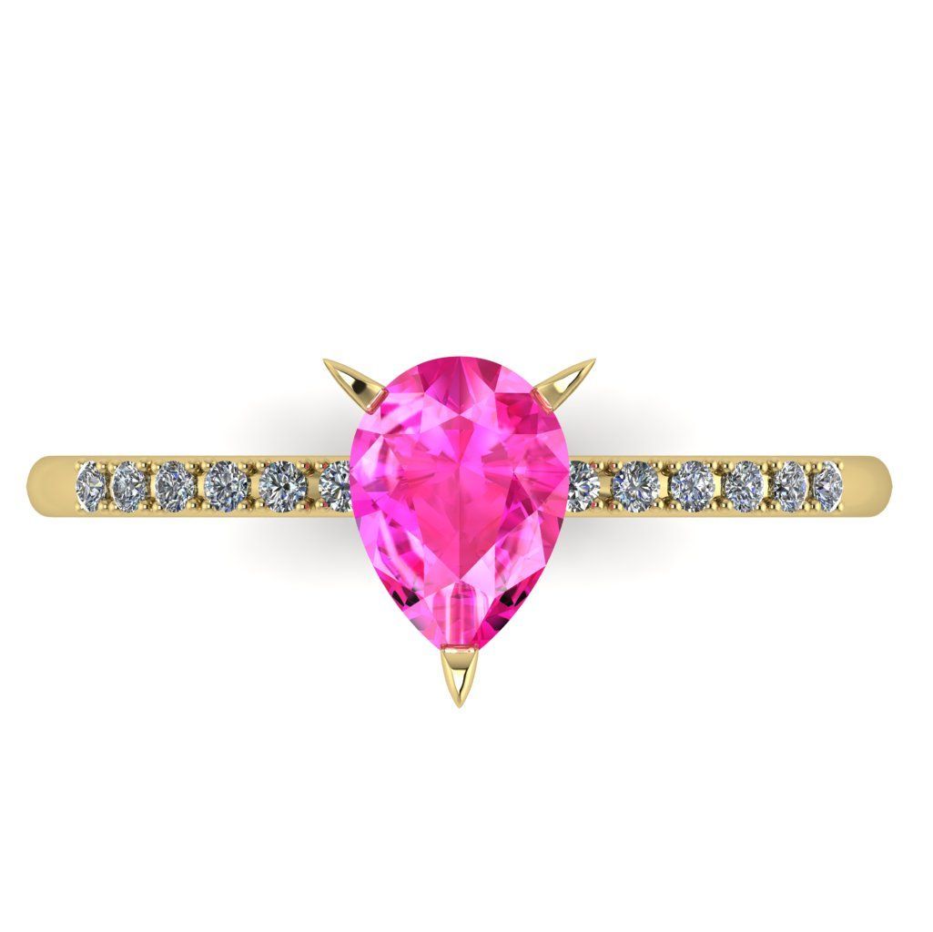 Calista: Pink Sapphire & Diamond - Yellow Gold