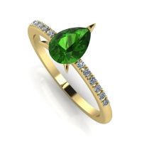 Calista: Green Tourmaline & Diamond - Yellow Gold