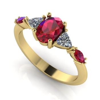 Maisie - Ruby Red - Yellow Gold