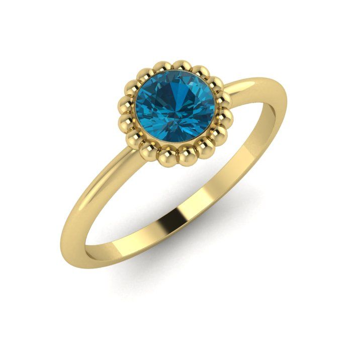 Alto, Yellow Gold and London Blue Topaz Ring
