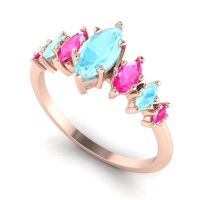Harlequin - Aquamarine's, Pink Sapphires & Rose Gold