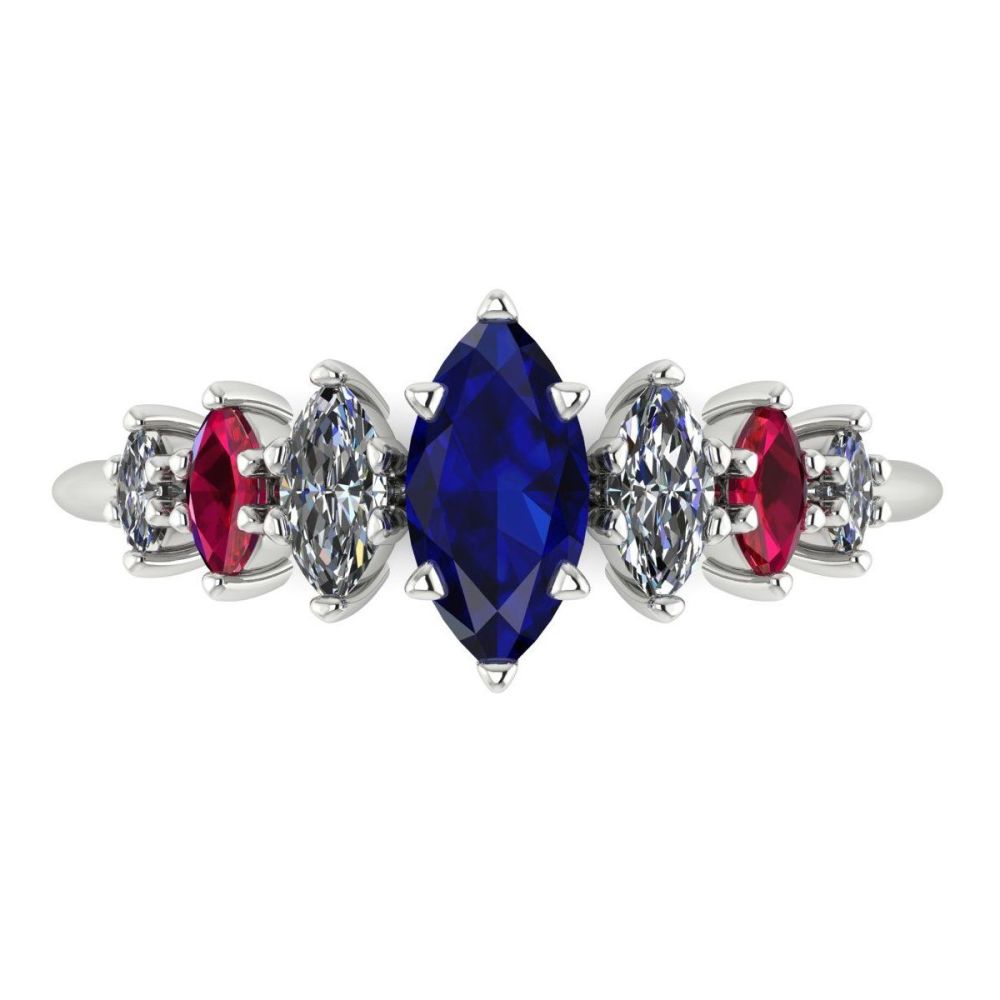 Harlequin - Sapphires , Diamond, Rubies & White Gold
