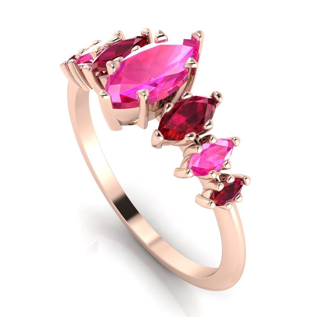 Harlequin - Pink Sapphires, Rubies & Rose Gold