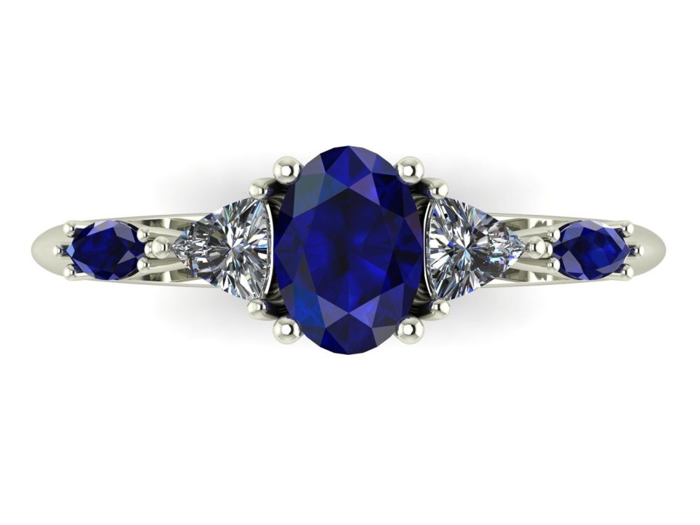 Maisie Ring - Sapphire & Diamond, White Gold