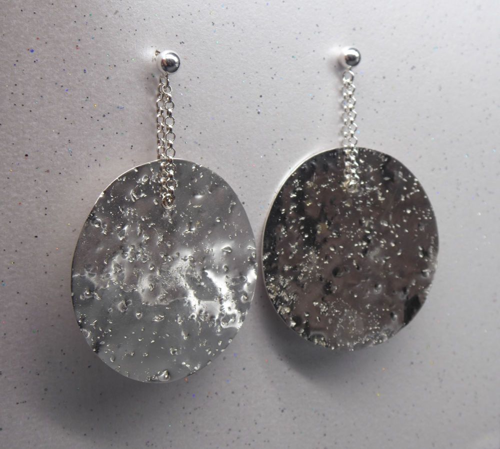 Glitter Ball Silver Earrings (medium)