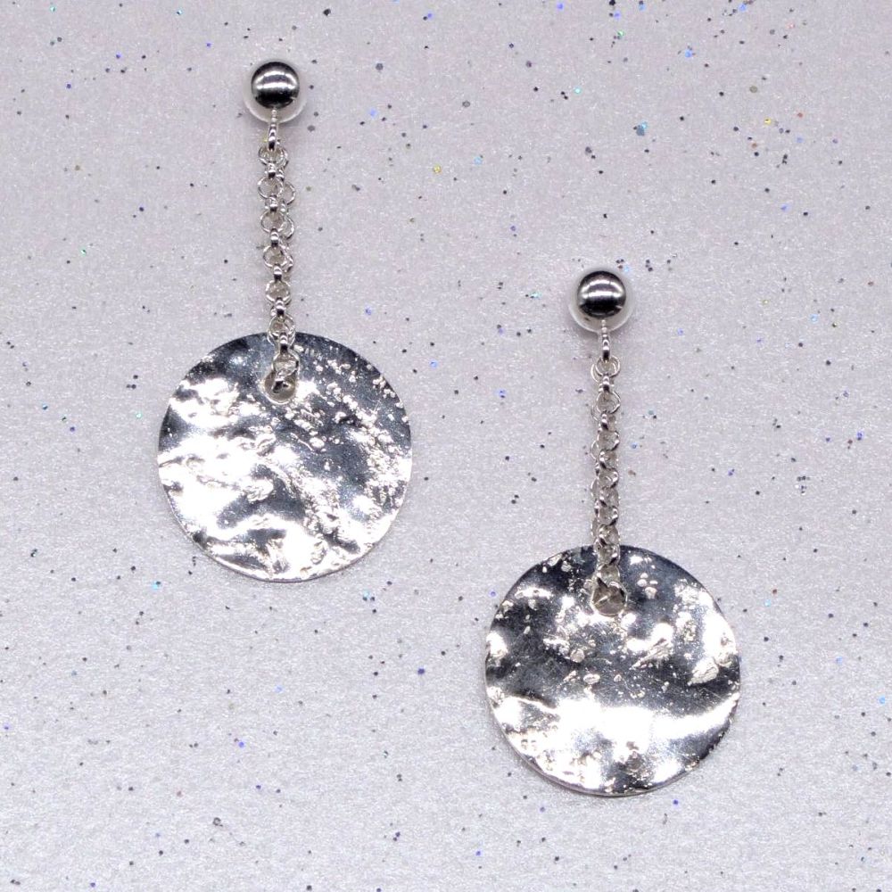 Glitter Ball Silver Earrings (dainty)