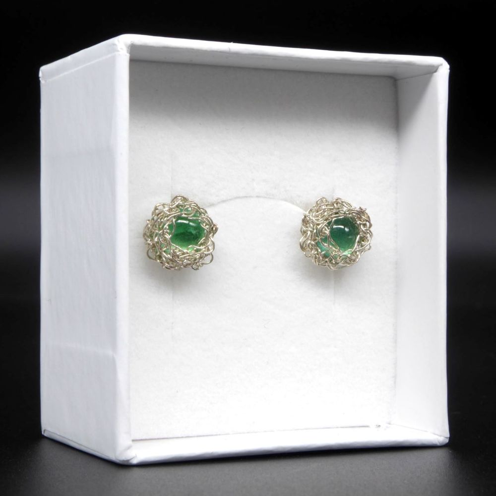 Emerald Crochet Earrings